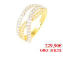 Anillo oro circonitas 18 kilates bicolor