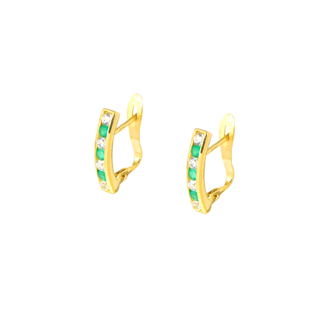 Pendientes oro 18 kts esmeraldas