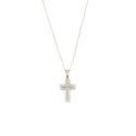 Gargantilla oro blanci 18kts cruz circonitas
