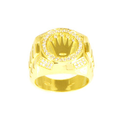Anillo hombre oro 18 kilates sello corona