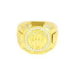Anillo hombre oro 18 kilates sello corona