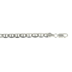 Pulsera barbada de plata con placa