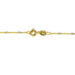 Cadena d'or bicolor 18 kts massissa de 1 mil·límetre