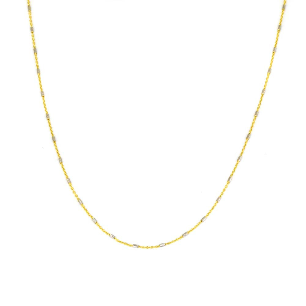 Cadena de oro 18 kts  maciza bicolor