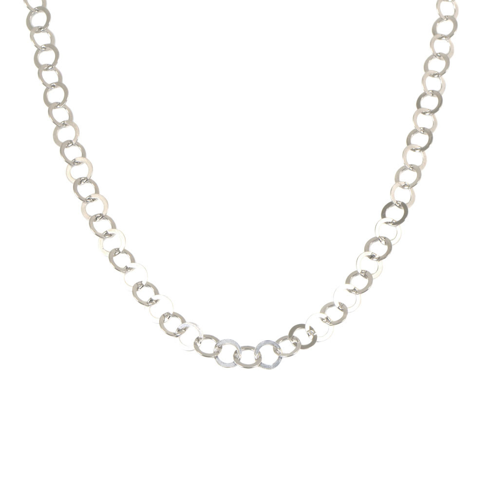 Cadena de plata d'anelles rodones