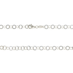 Cadena de plata d'anelles rodones