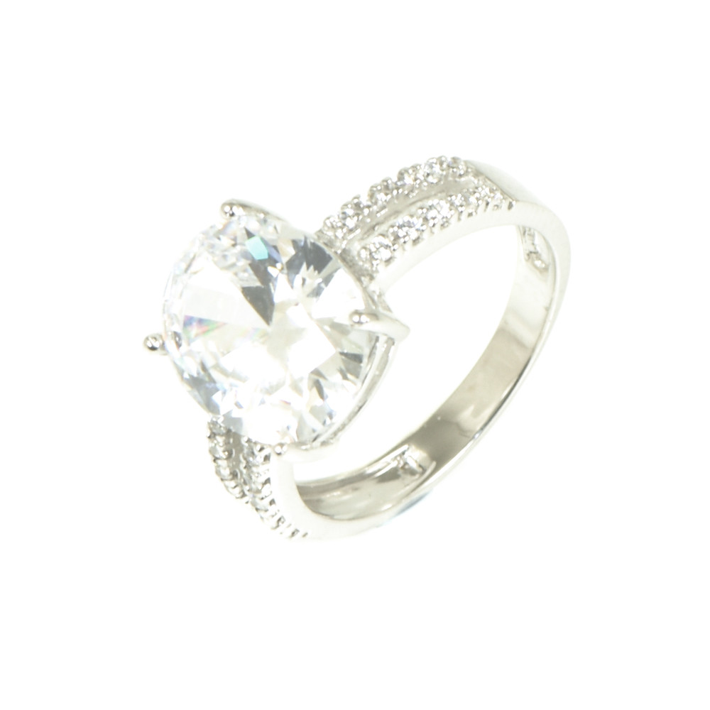 Anillo oro blanco 18 kilates circonitas