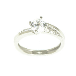 Anillo oro blanco 18 kilates circonitas