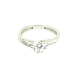 Anillo oro blanco 18 kilates circonitas