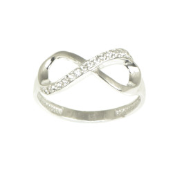 Anell or blanc 18 quirats infinit circonites