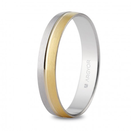 Alianza de oro 18 kts bicolor