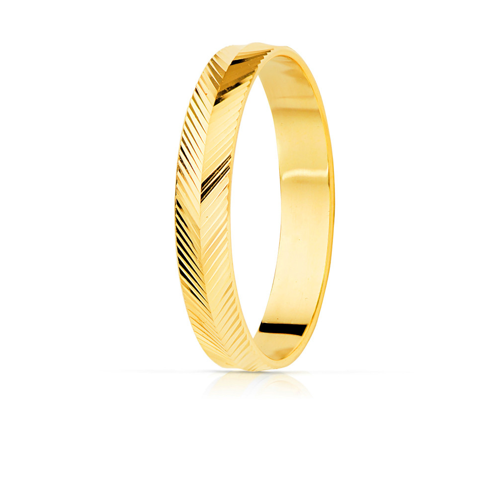 Aliança d'or blanc 18 kts groc