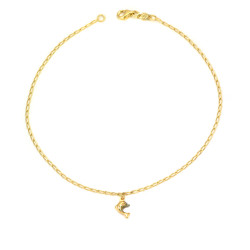 Pulsera tobillera oro amarillo 18 kts delfín
