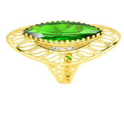 Anillo oro 18 kilates piedra verde