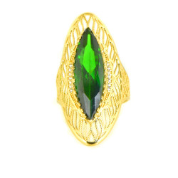 Anillo oro 18 kilates piedra verde