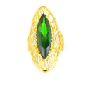 Anillo oro 18 kilates piedra verde