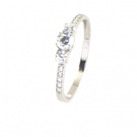 Anillo oro blanco 18 kilates circonitas