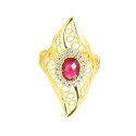 Anillo oro 18 kilates piedra roja
