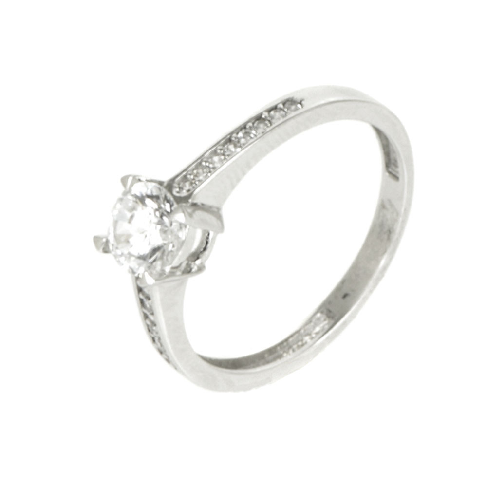 Anillo oro blanco 18 kilates circonitas