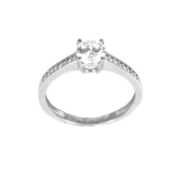 Anillo oro blanco 18 kilates circonitas