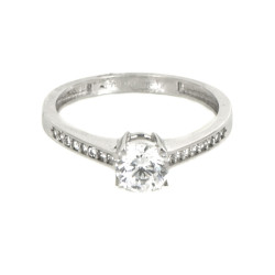 Anillo oro blanco 18 kilates circonitas