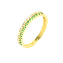 Anillo oro amarillo 18 kilates esmeraldas