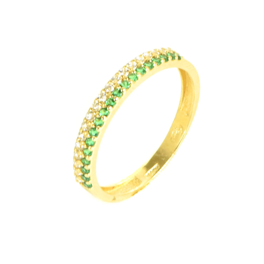 Anillo oro amarillo 18 kilates esmeraldas