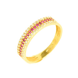 Anillo oro amarillo 18 kilates rubís