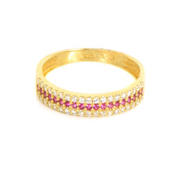 Anillo oro amarillo 18 kilates rubís