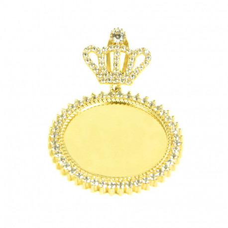 placa oro 18 klts redonda