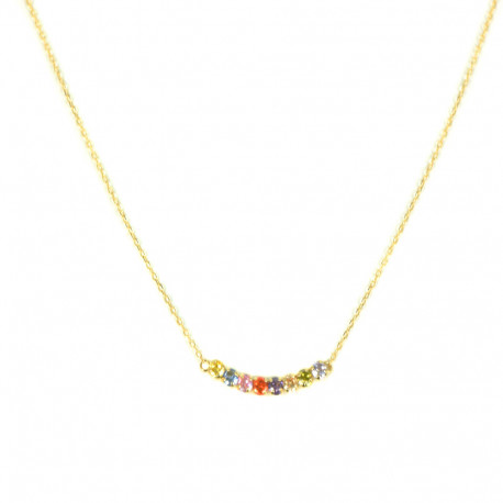 Collaret d'or groc 18 KTS pedras multicolor