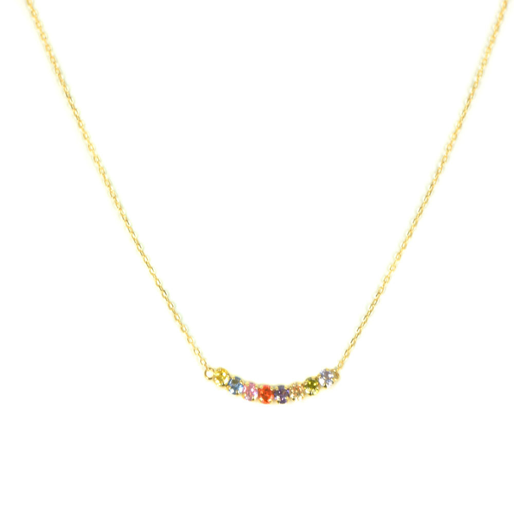 Gargantilla oro de 18kts piedras multicolor