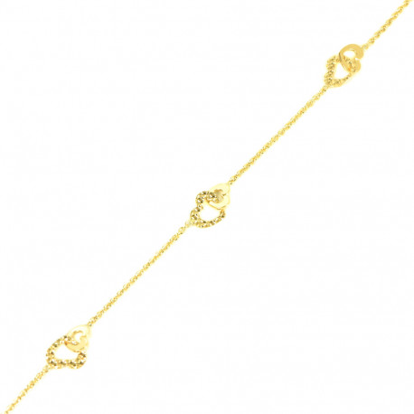 Pulsera oro 18 kts mujer corazones