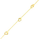 Pulsera oro 18 kts mujer corazones