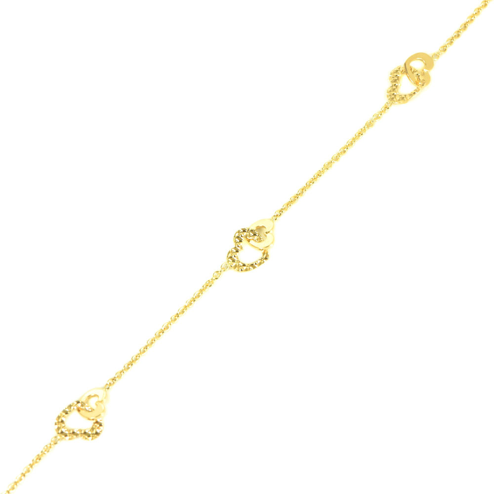 Pulsera oro 18 kts mujer corazones