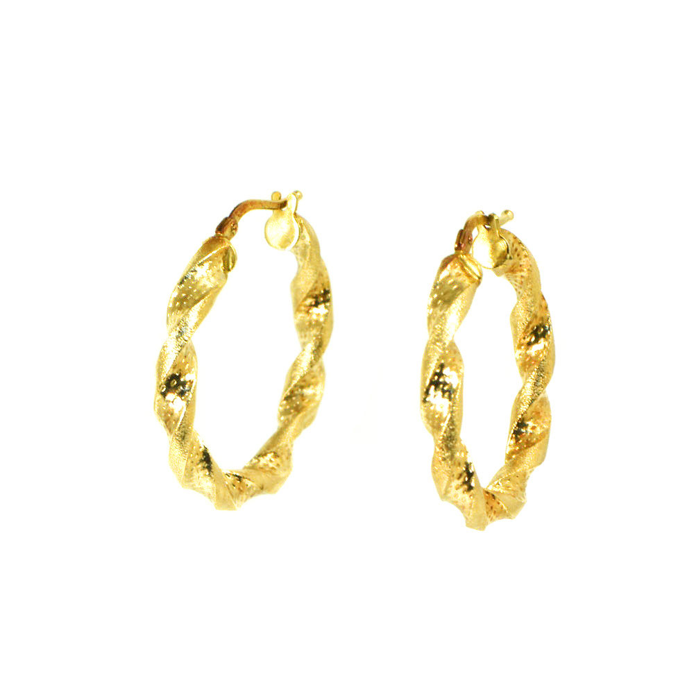 Pendientes oro amarillo 18 kts aro rizados