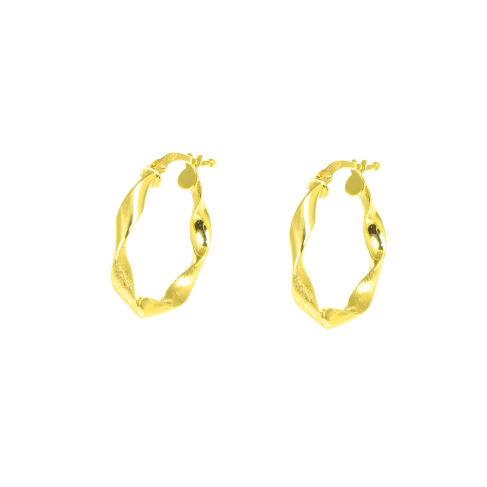 Pendientes oro amarillo 18 kts aro rizados