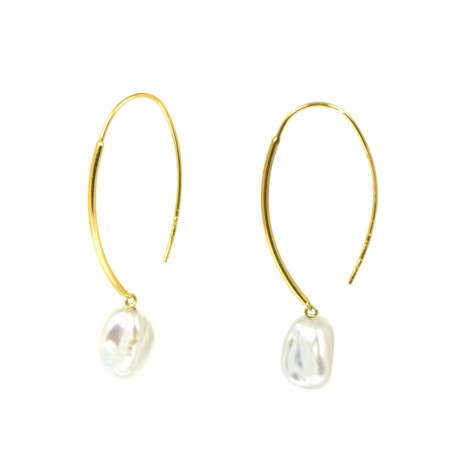 Arracades or 18 kts groc perla.