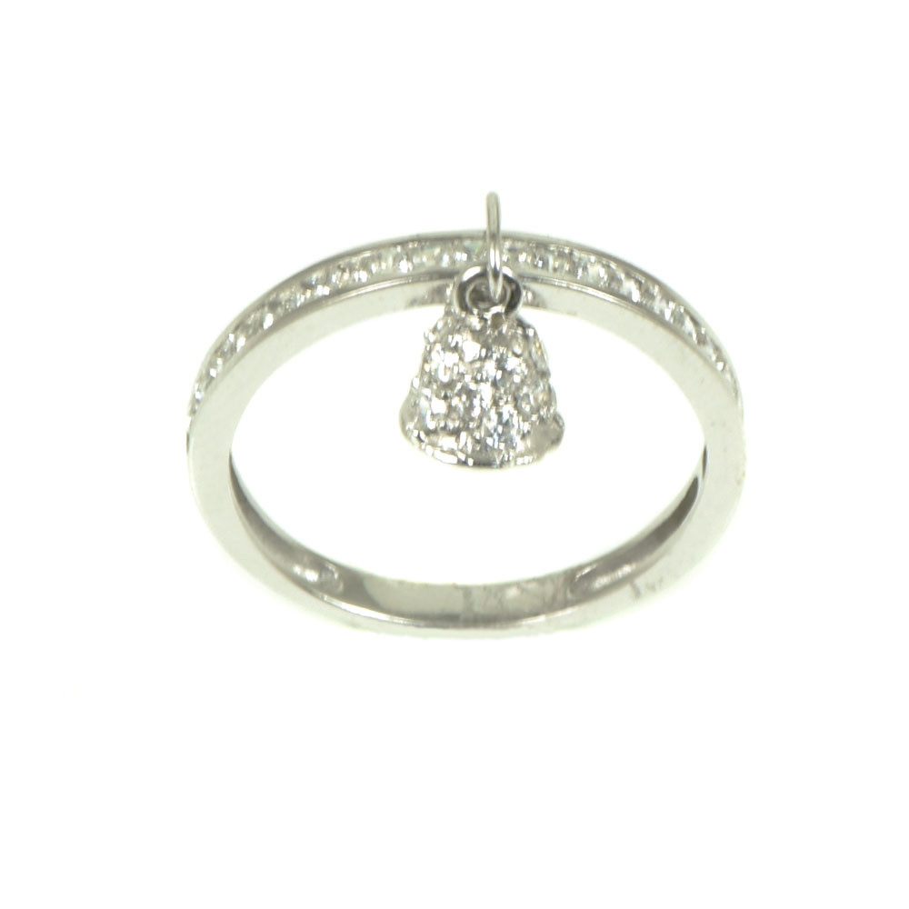 Anillo oro blanco 18 kilates circonitas