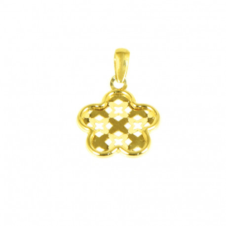 Colgante flor oro de18 kts
