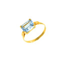 Anillo oro 18 kilates piedra azul
