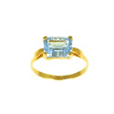 Anillo oro 18 kilates piedra azul
