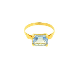 Anillo oro 18 kilates piedra azul