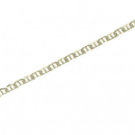 Pulsera maciza barbada de plata hombre