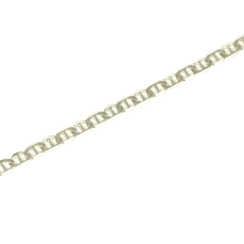 Pulsera maciza barbada de plata hombre