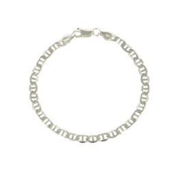Pulsera maciza barbada de plata hombre