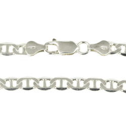 Pulsera maciza barbada de plata hombre