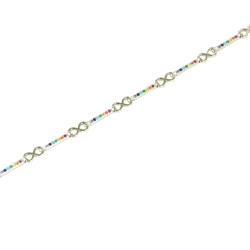 Polsera de plata circonitas multicolor