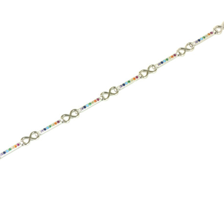 Polsera de plata circonitas multicolor