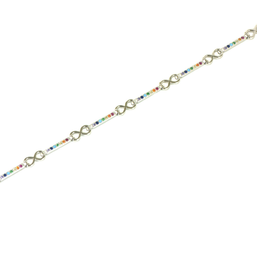 Polsera de plata circonitas multicolor
